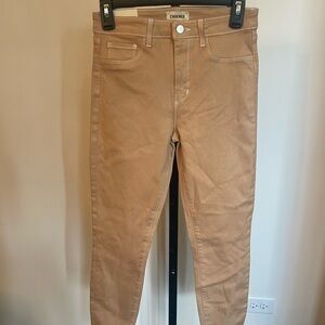 Tan High-Waisted Jeans